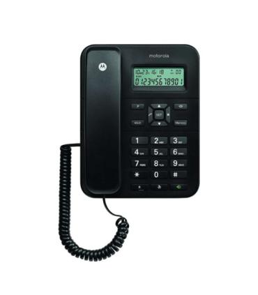 Motorola CT202 Telefono Fijo - Manos Libres - Identificador de Llamadas - Color Negro