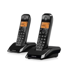 Motorola S1202 Telefono Inalambrico Dect + 1 Supletorio - Identificador de Llamada - Contestador - Manos Libres - Color Negro