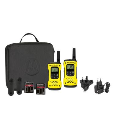 Motorola T92H2O Pack 2 Walkie Talkies - 8 Canales PMR446 + 121 Codigos - Alcance de hasta 10km - Autonomia hasta 16h - IP67