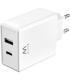 Ewent EW1328 Cargador GaN Universal de Pared 45W Ultrarapido - 1x USB-C PD & PPS, 1x USB-A QC - Color Blanco