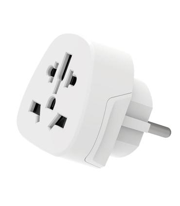 Ewent EW1480 Adaptador de Viaje Universal - USA, UK, AUS y Europa a Schuko - Color Blanco