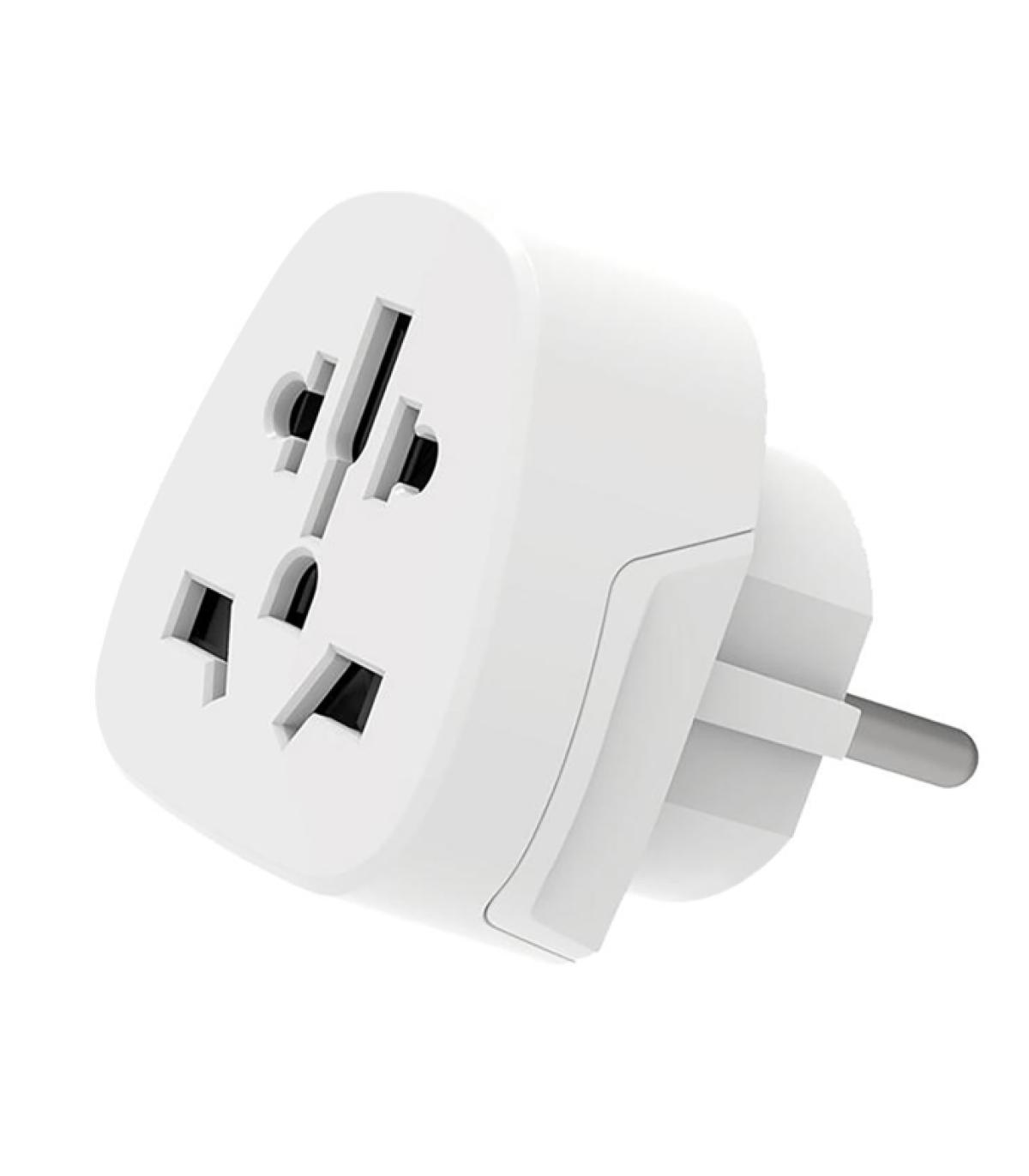 Ewent EW1480 Adaptador de Viaje Universal - USA, UK, AUS y Europa a Schuko - Color Blanco