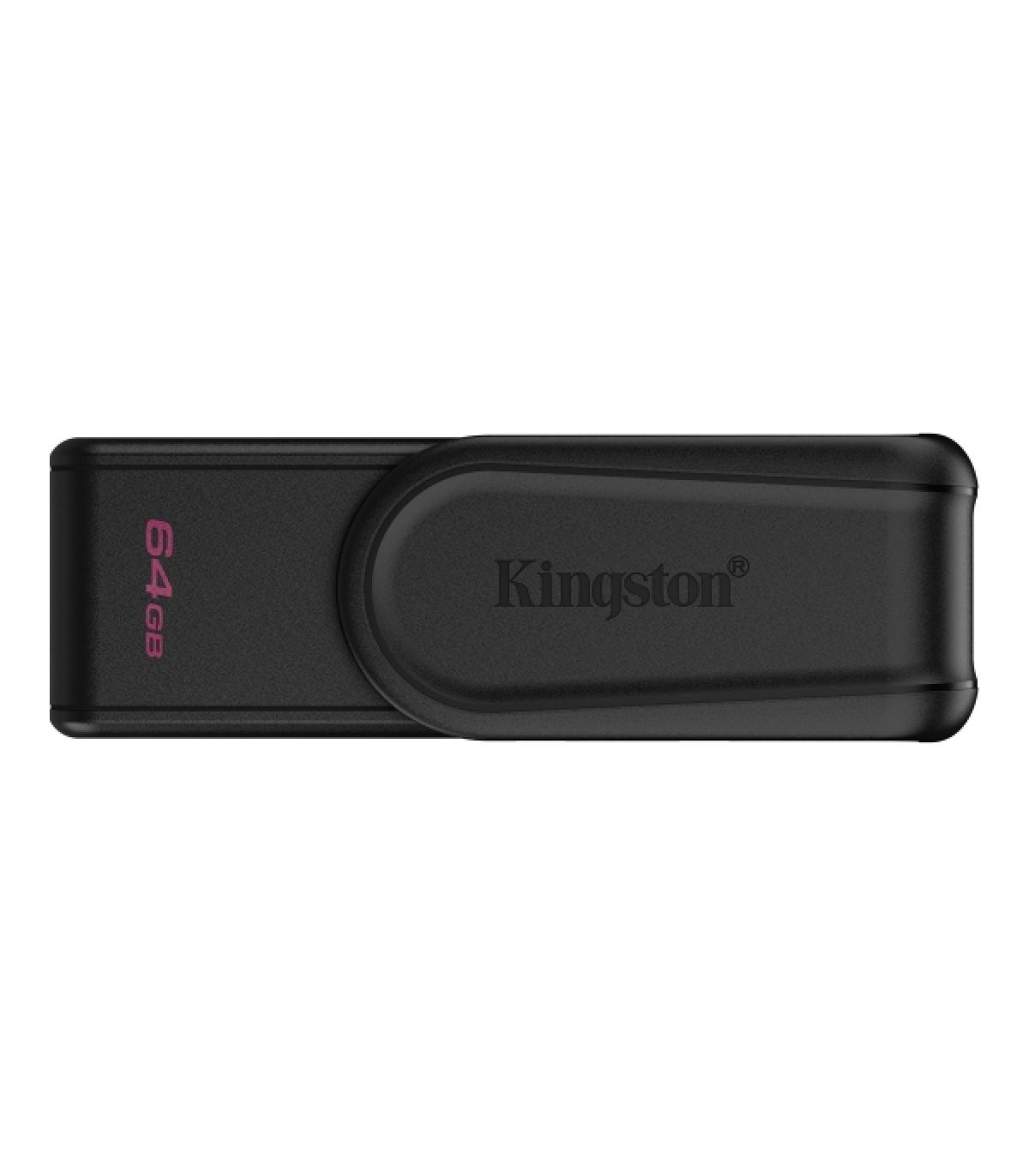 Kingston DataTraveler Exodia Memoria USB 64GB - USB 3.2 Gen 1 - Tapa Giratoria - Color Negro