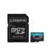 Kingston Tarjeta Micro SDXC 128GB UHS-I U3 V30 Clase 10 200MB/s Canvas Go Plus con Adaptador