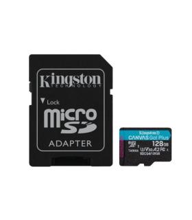 Kingston Tarjeta Micro SDXC 128GB UHS-I U3 V30 Clase 10 200MB/s Canvas Go Plus con Adaptador