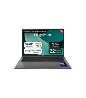 LG Gram 16ZD90T Intel Core Ultra 7 255H Portátil 40,6 cm (16") WQXGA 16 GB LPDDR5x-SDRAM 1 TB SSD Wi-Fi 7 (802.11be) FreeDOS Neg