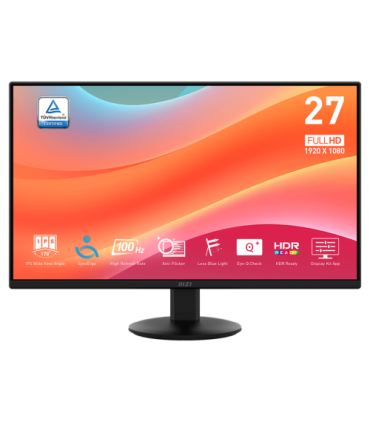 MSI MONITOR PRO MP272L. 27". PLANO IPS. 1920x1080 . 100HZ. NEGRO