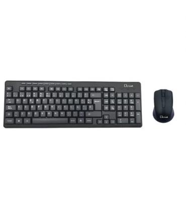 L-Link Pack Inalambrico USB Teclado + Raton 1200dpi 3 Botones - Uso Ambidiestro - Color Negro