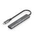Aisens Hub USB-C Ultra Delgado - 1xUSB3.1 Gen1 + 4xUSB3.0 - Alta Velocidad 5 Gbps - Alimentacion USB-C - Cable 15cm - Color Gris