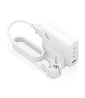 Aisens Cargador GAN 140W - 3xUSB-C PD3.0, QC4.0, QC5.0 - 1xUSB-A QC3.0 - Cable 1.4 Metros - Color Blanco