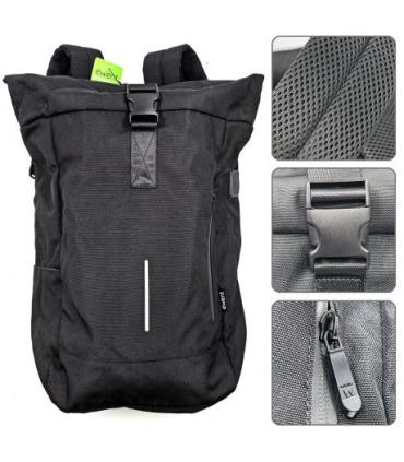 Ewent EW2536 Trendy Roll Mochila para Portatil hasta 17,3" - Imprermeable - Correa para Trolley - Espalda y Hombros Transpirable