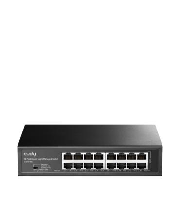 Cudy Switch Gigabit de 16 Puertos - Facil Administracion - Carcasa de Metal para Montaje en Rack - Plug and Play - Kit de Montaj