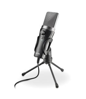 NGS MS120USB Microfono USB para Streaming - Configuracion Ajustable - Grabacion Cardioide - Puerto de Monitorizacion de Auricula