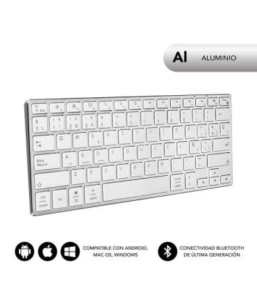Subblim Teclado Ultrafino Advance Compact - Acabado de Aluminio - Diseño Ultrafino 7mm - Bluetooth 3.0 - Autonomia 30 dias - Col