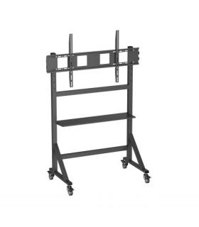 Ewent EW1584 Soporte de Suelo para Pantallas Interactivas/TV de 55 a 100" - Bandeja Multiusos - Peso Max. 120kg - Altura Ajustab
