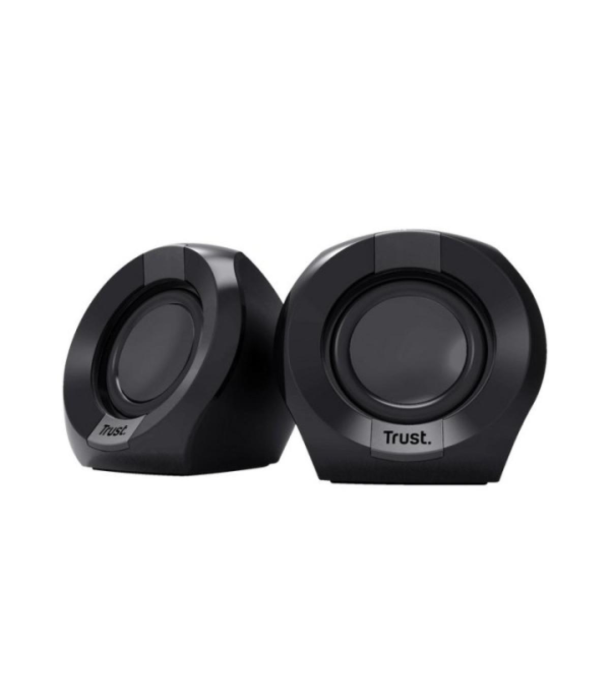 Trust Altavoces 2.0 USB 8W - Entrada y Salida Jack 3.5mm - Cable de 1.30m - Color Negro