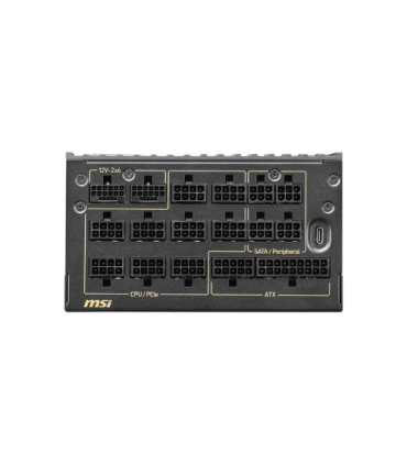 MSI MEG Ai1600T PCIE5 unidad de fuente de alimentación 1600 W 24-pin ATX ATX Negro