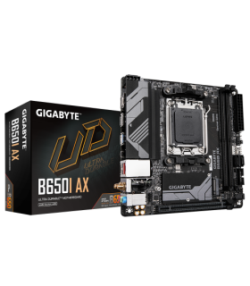 GIGABYTE B650I AX Placa base - AMD Ryzen serie 9000, VRM de 5+2+1 fases, hasta 6400 MHz DDR5 (OC), 1xPCIe 4.0 M.2, LAN 2,5 GbE..