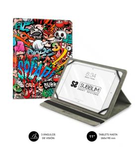 Subblim Funda Tablet Universal Trendy 9.6" a 11" - Posicion Stand con 2 Angulos de Vision - Soporte Antideslizante - Colores Var