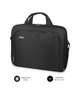 Subblim Estuche Oxford Portátil 13.3" a 14" - Protección reforzada - Correas Ajustables - Bolsillo Exterior - Color Negro