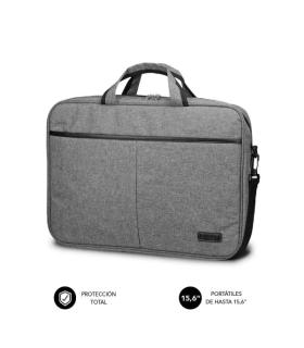 Subblim Maletin Elite Portatil de 15.6" - Fabricado en Poliester Oxford - Doble Cremallera - Color Gris