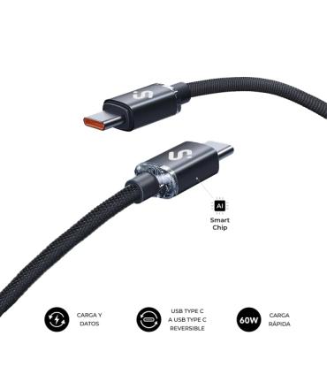 Subblim Cable Optimus USB-C - 60W - Nylon Trenzado - 480Mbps - 1 Metro - Color Negro