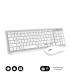 Subblim Combo Dual Prestige - Teclado y Raton Inalambricos - Bluetooth y 2.4G - Funcionamiento Silencioso - Color Blanco Plata