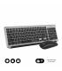 Subblim Combo Dual Prestige - Teclado y Raton Inalambricos - Bluetooth y 2.4G - Funcionamiento Silencioso - Color Gris Negro