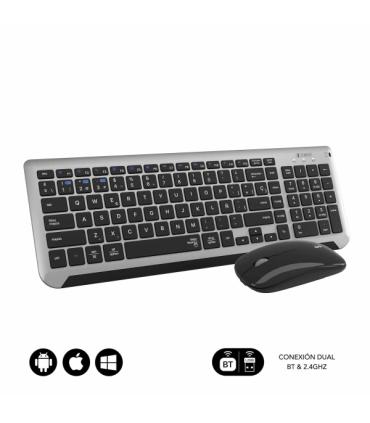 Subblim Combo Dual Prestige - Teclado y Raton Inalambricos - Bluetooth y 2.4G - Funcionamiento Silencioso - Color Gris Negro