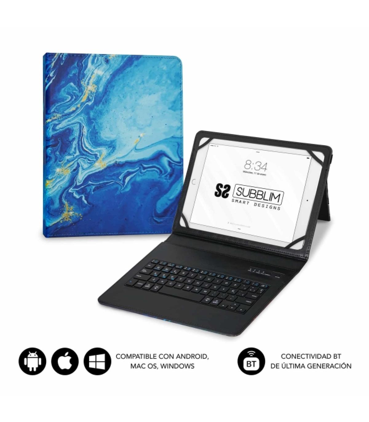 Subblim Keytab Pro Bluetooth Funda universal 9-10.1" - Diseño ultradelgado - Soporte ajustable - Sistema magnético - Resistente.