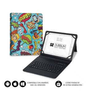 Subblim Keytab Pro Bluetooth Funda universal 9-10.1" - Diseño ultradelgado - Soporte ajustable - Sistema magnético - Resistente.