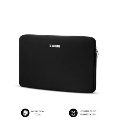 Subblim Skin Funda de Neopreno para Portatil 11.6" a 12.5" - Cierre de Cremallera - Color Negro