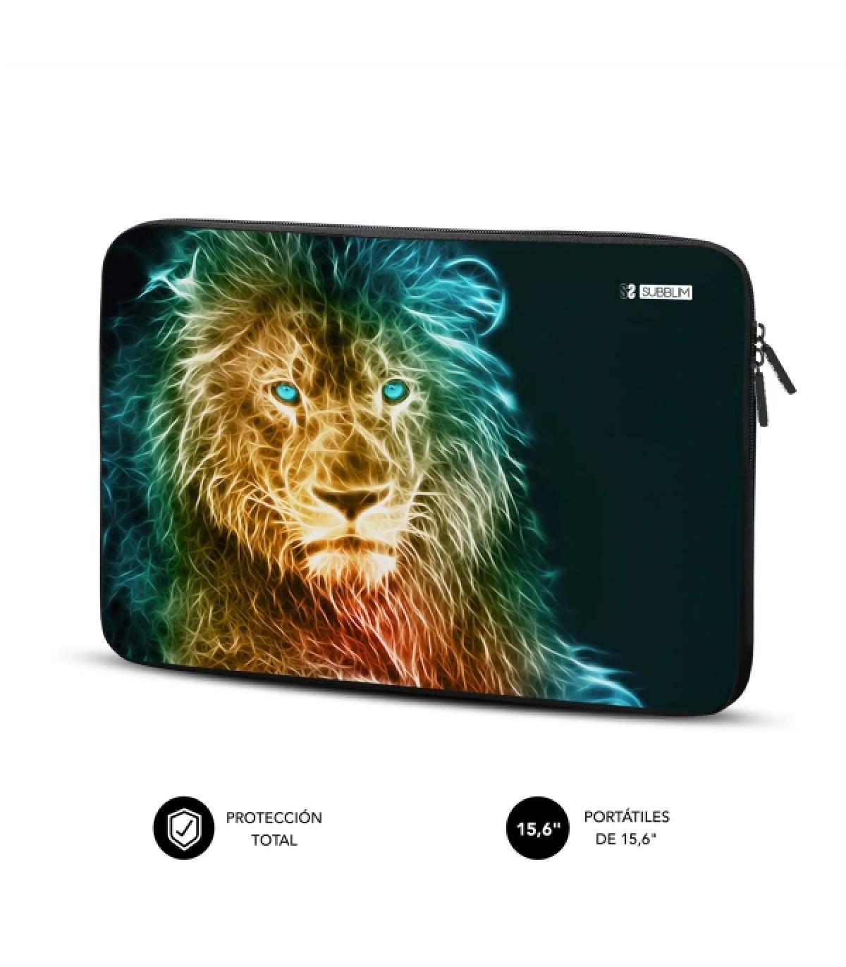 Subblim Funda Trendy de Neopreno Portátil de 15,6"- Resistencia a Golpes y Caidas - Color Lion