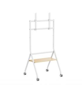 Ewent EW1582 Soporte de Suelo para Pantallas Interactivas/TV de 37 a 86" - Bandeja Multiusos - Peso Max. 80kg - Altura Ajustable