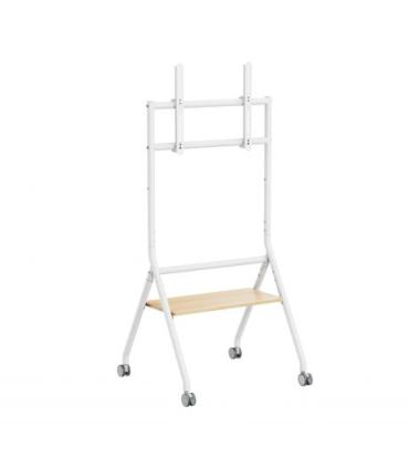 Ewent EW1582 Soporte de Suelo para Pantallas Interactivas/TV de 37 a 86" - Bandeja Multiusos - Peso Max. 80kg - Altura Ajustable