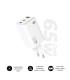 Subblim Cargador de Pared GaN 65W - 3 Puertos (2xUSB-C + 1xUSB-A) - Carga ultra rápida - Color Blanco