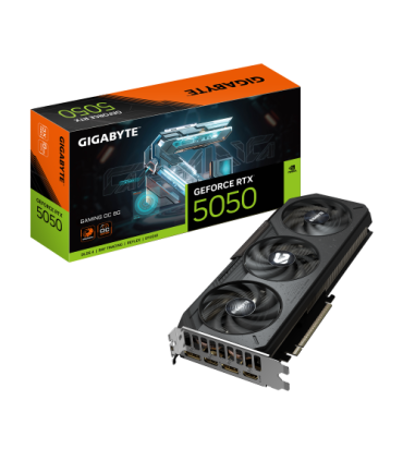 GIGABYTE GeForce RTX 5050 GAMING OC 8G Tarjeta Gráfica - 8GB GDDR6, 128bit, PCI-E 5.0, 2632MHz Frecuencia del núcleo, 2 x DP, 2.