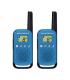 Motorola T42 Pack 2 Walkie Talkies - 16 Canales PMR446 - Alcance hasta 4Km - Autonomia hasta 18h - Color Azul