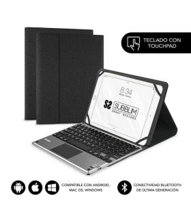 Subblim Teclado Bluetooth extraíble - Funda universal 9-10.1" - Diseño ultradelgado - Soporte ajustable - Touchpad - Sistema mag
