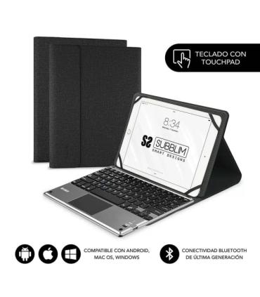 Subblim Teclado Bluetooth extraíble - Funda universal 9-10.1" - Diseño ultradelgado - Soporte ajustable - Touchpad - Sistema mag