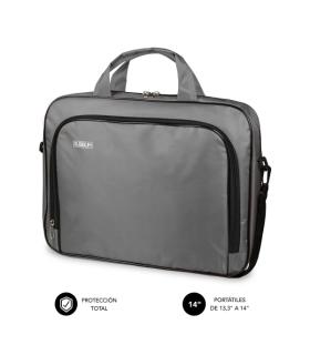 Subblim Estuche Oxford Portátil 13.3" a 14" - Protección reforzada - Correas Ajustables - Bolsillo Exterior - Color Gris