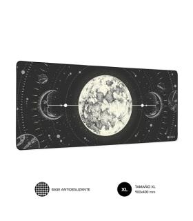 Subblim Alfombrilla de Escritorio Lunar - Tamaño 900x400x3mm - Espacio para Raton y Teclado - Resistente al Agua - Base Antidesl