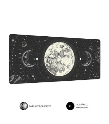 Subblim Alfombrilla de Escritorio Lunar - Tamaño 900x400x3mm - Espacio para Raton y Teclado - Resistente al Agua - Base Antidesl