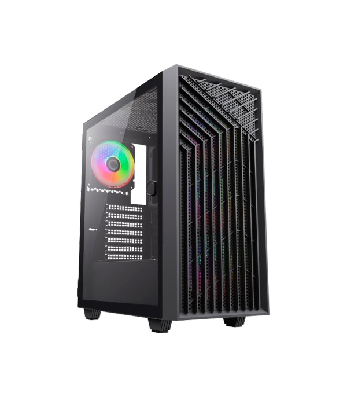 Coolbox GA300 GridLine Caja Torre ATX, Micro ATX, Mini-ITX - Lateral Cristal Templado - Tamaño HDD 2.5", 3.5" - USB-A 3.0, USB-C