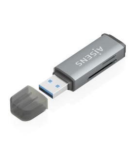 Aisens Lector de Tarjetas USB-A 3.1 Gen1 - Compatible con SD, Micro SD, MMC, RS-MMC, MMC Micro - Color Gris