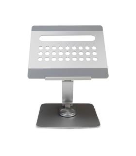 Ewent Soporte de Sobremesa para Portatil - Aluminio - Multipuerto 7 en 1 - Rotacion 360 - Ajustable - Base Antideslizante - Pleg