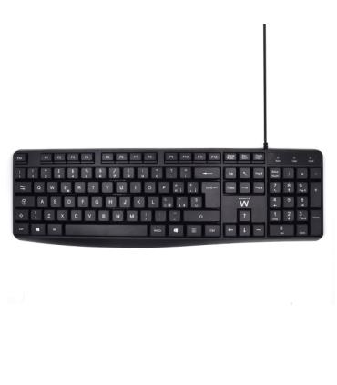 Ewent Teclado con Cable USB - Disposicion Italiana QWERTY IT - Cable de 1.35m - Teclas de Bajo Perfil y Silenciosas - Color Negr