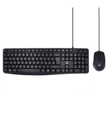 Ewent Pack Teclado + Raton para Oficina - Teclas Silenciosas de Perfil Bajo - 1000dpi - Disposicion Italiana QWERTY IT - Cable..