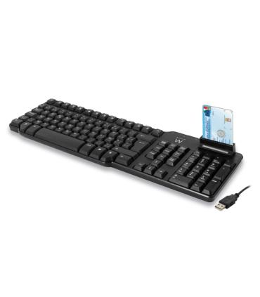 Ewent Teclado con Cable USB - Lector de Tarjetas Inteligentes - Cable de 1.5m - Disposicion Italiana QWERTY IT - Plastico ABS ..