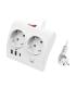Ewent Regleta de 5 Tomas de Sobremesa - 2x Schuko 16A - 2x USB-A - 1x USB-C - Interruptor On/Off - Cable de 1.5m - Color Blanco